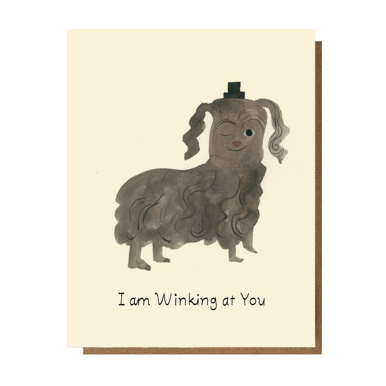 Winking Dog Greeting Card