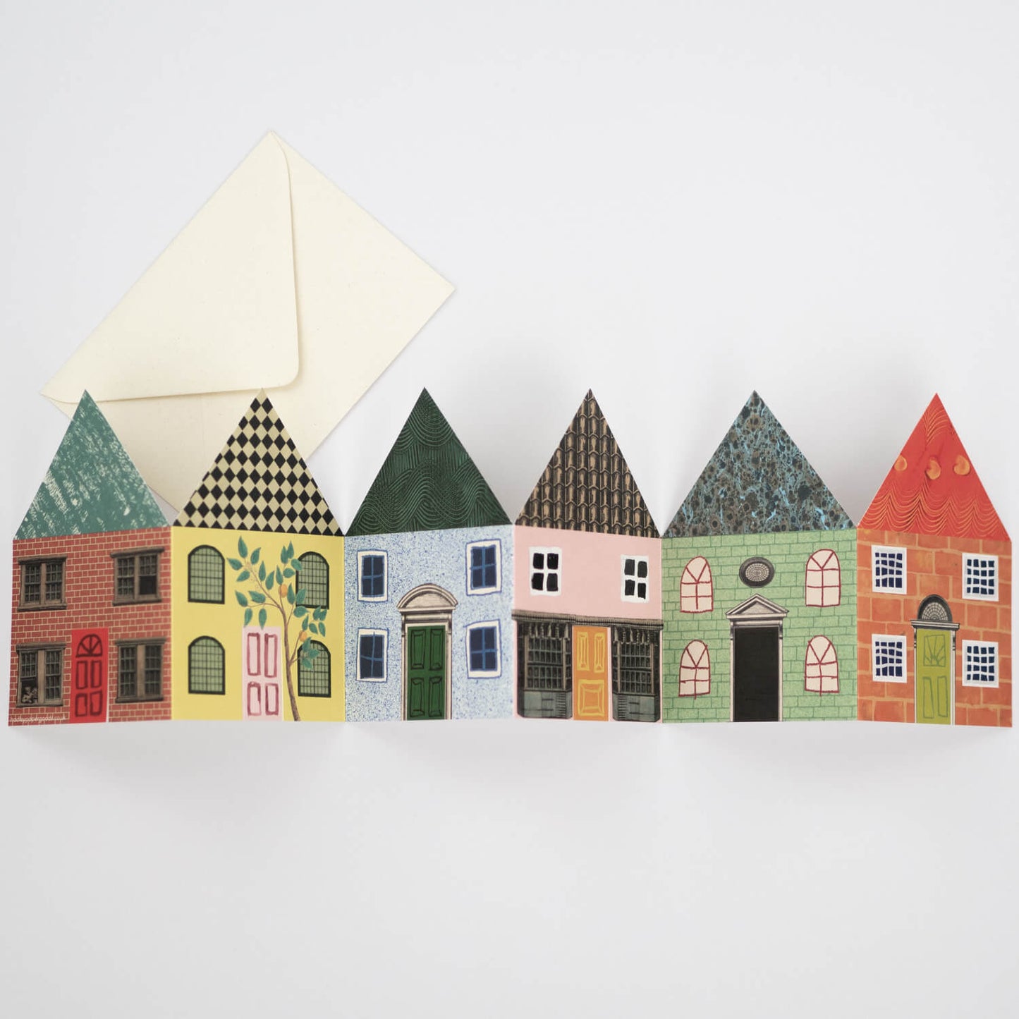 Houses Concertina Greeting Card