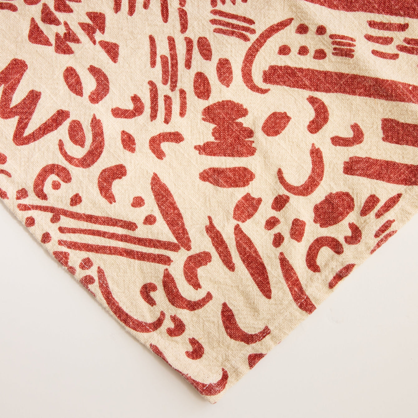 Dashes Tea Towel / Brick + Cream