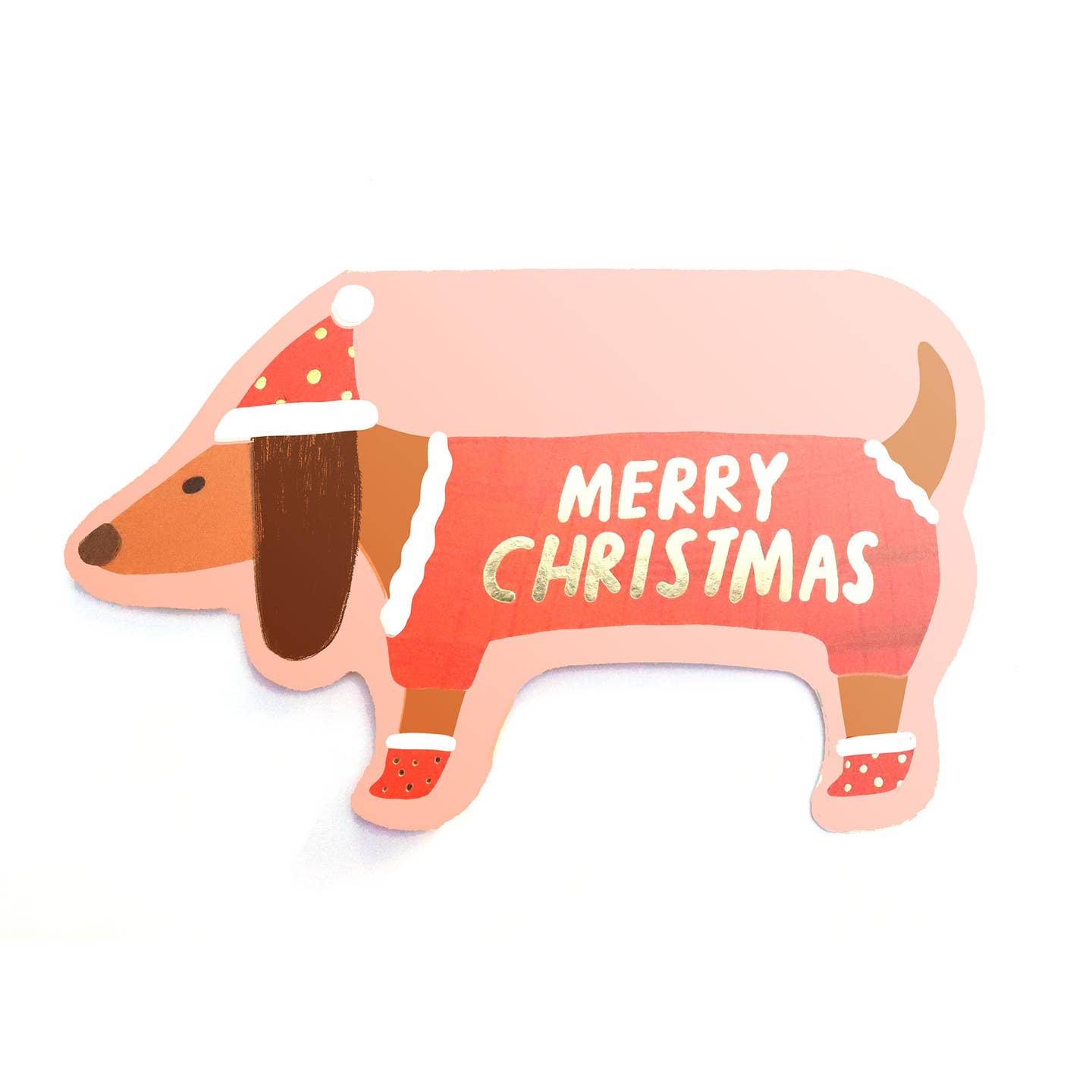 Santa Dachshund Greeting Card