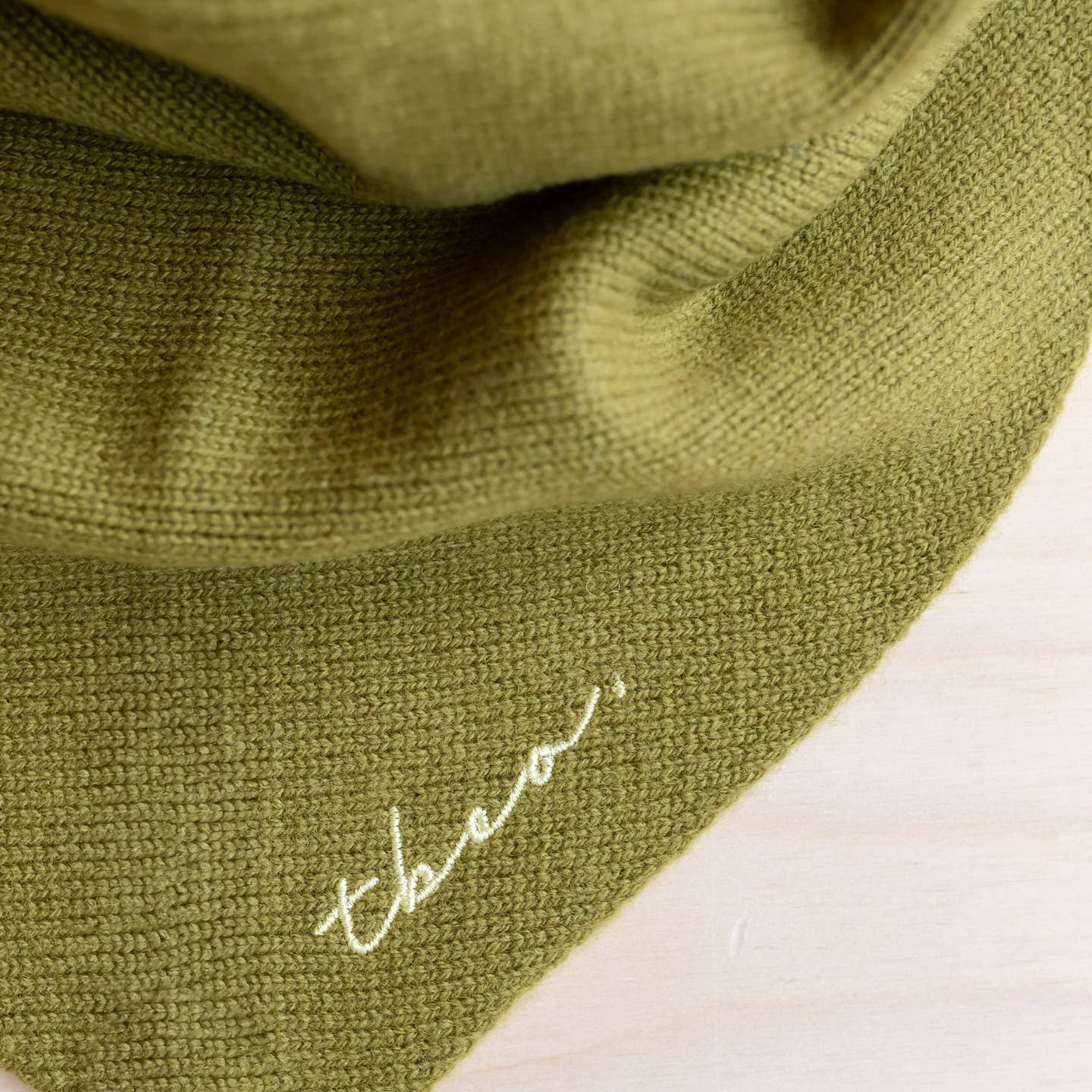 Merino Triangle Scarf in Olive