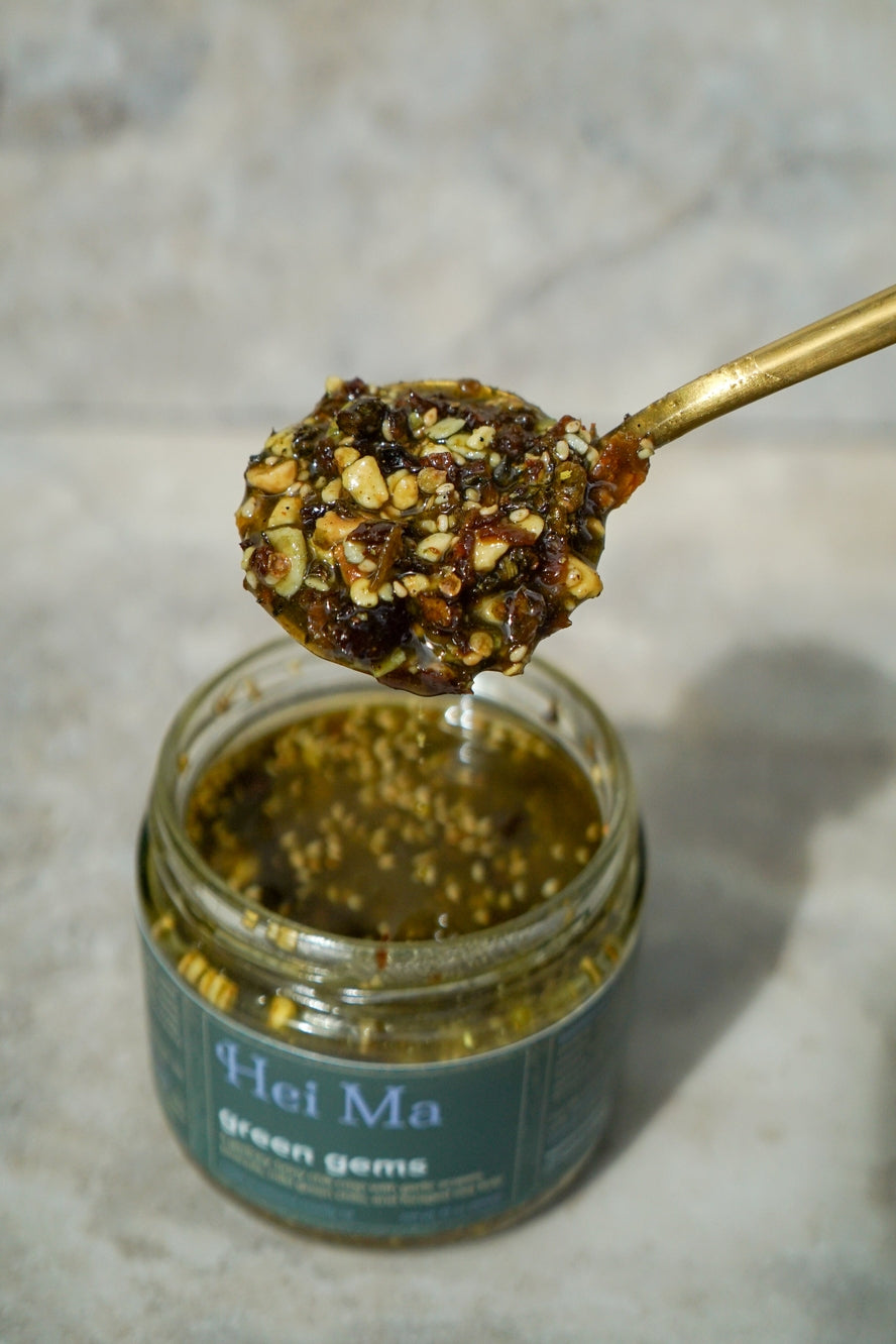 Green Gems Garlic Kombu Chili Crisp