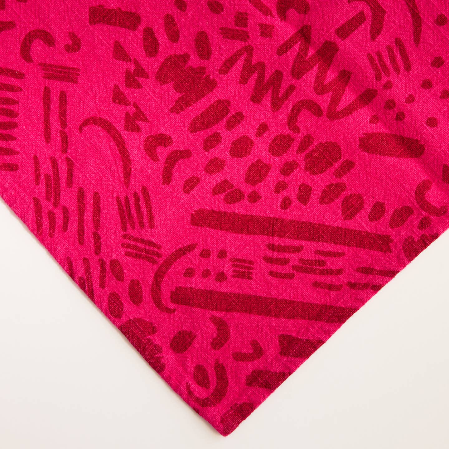 Dashes Tea Towel / Brick + Hot Pink