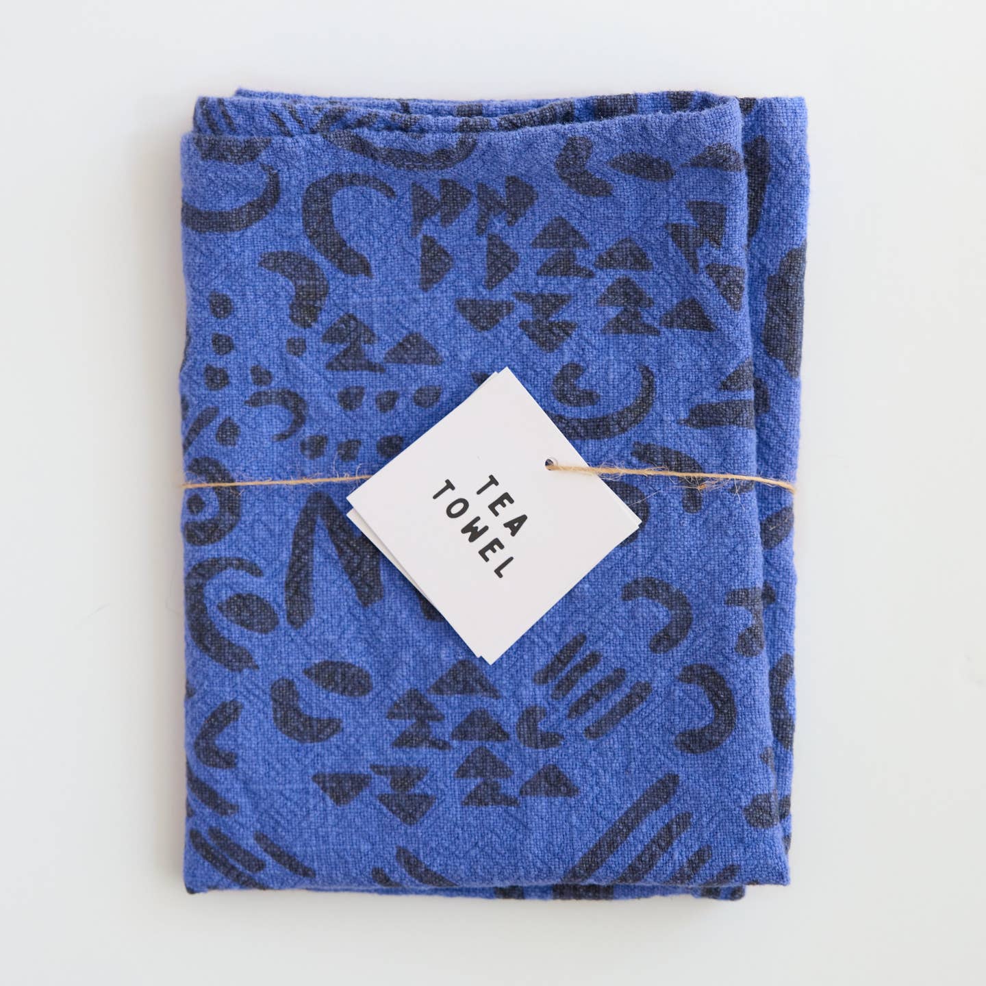 Dashes Tea Towel / Charcoal + Amparo Blue