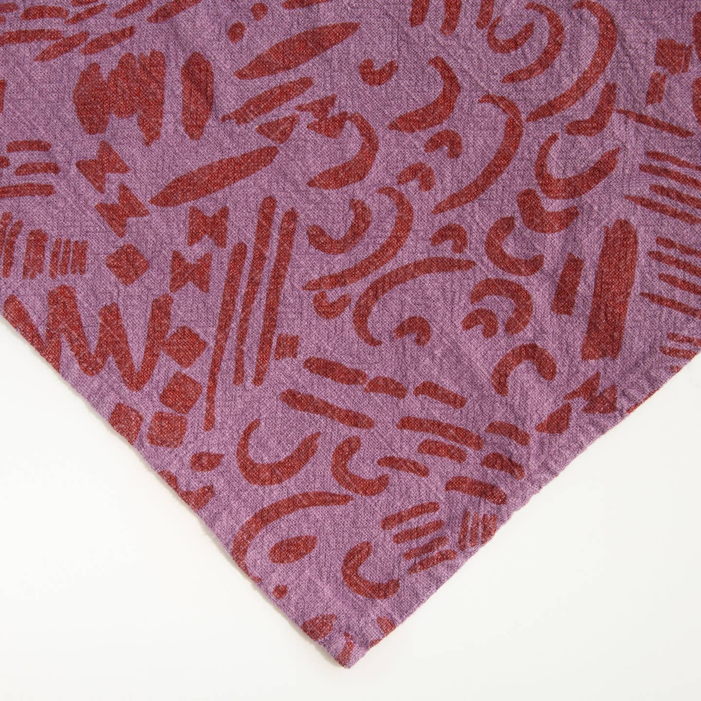Dashes Tea Towel / Brick + Misty Mauve