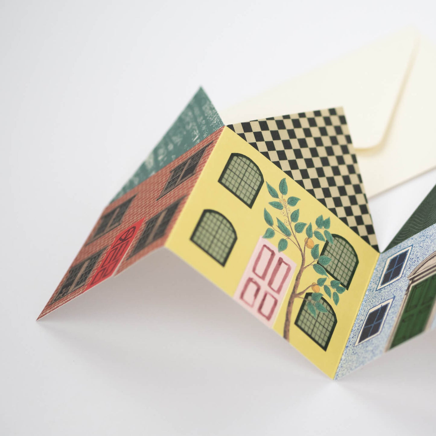 Houses Concertina Greeting Card