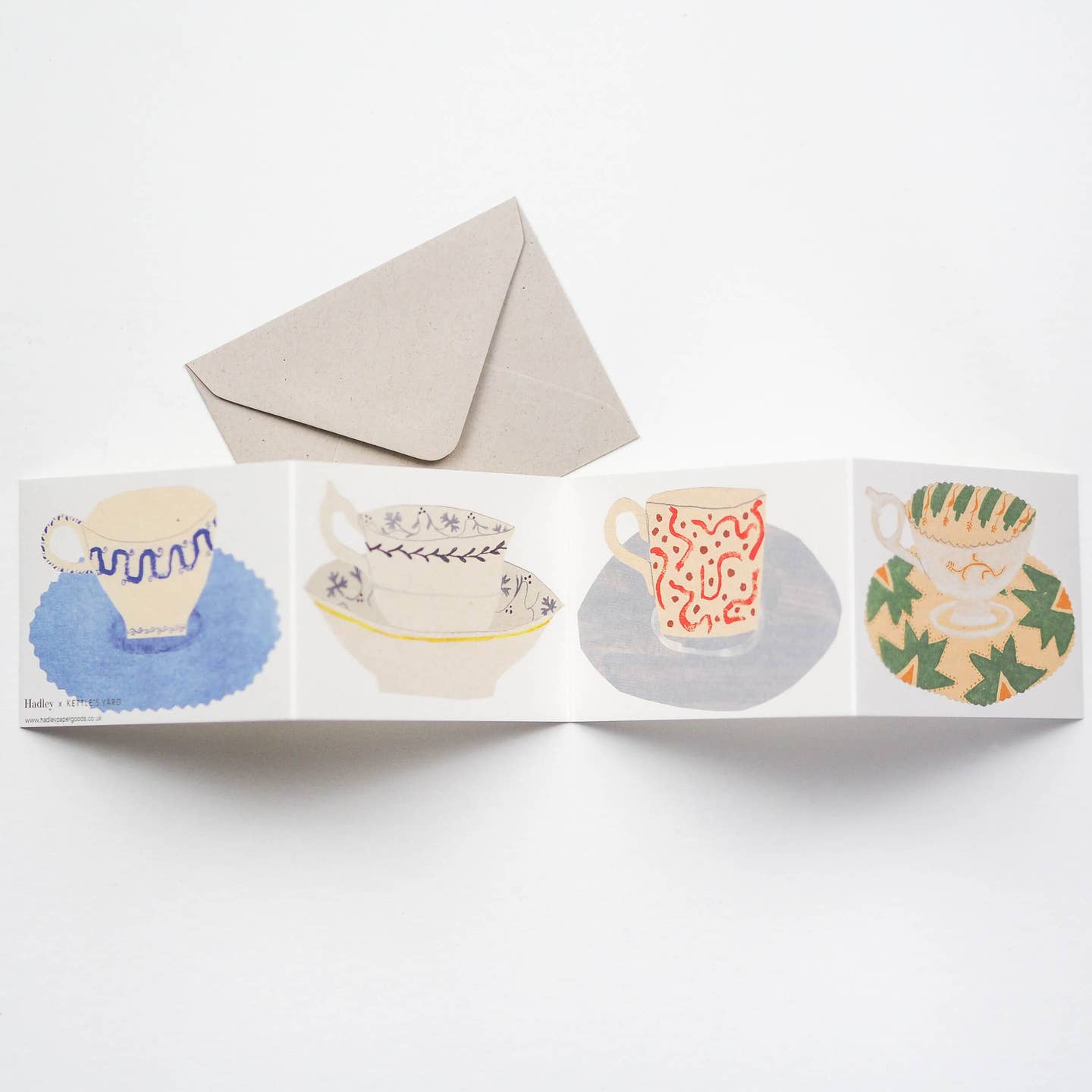 Teacups Concertina Greeting Card