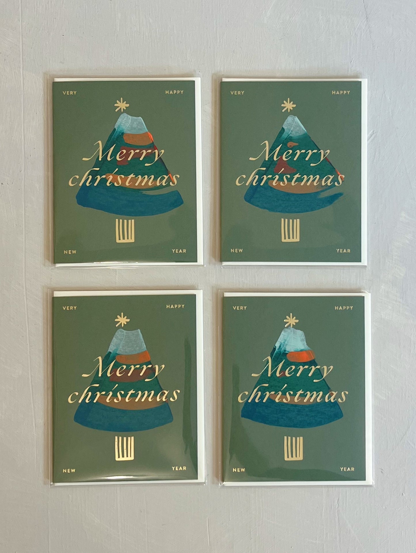 Merry Christmas Hand Painted Greeting Card