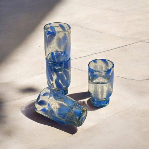 Blue Flecked Glassware