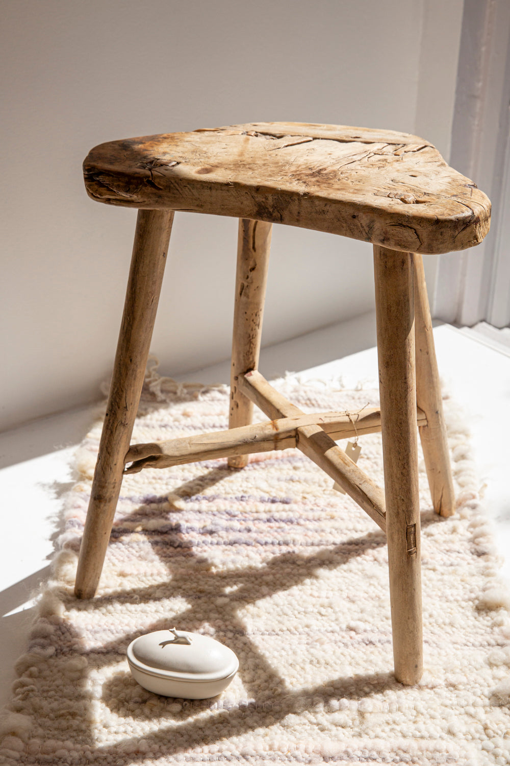 Antique Milking Stool - Half Moon