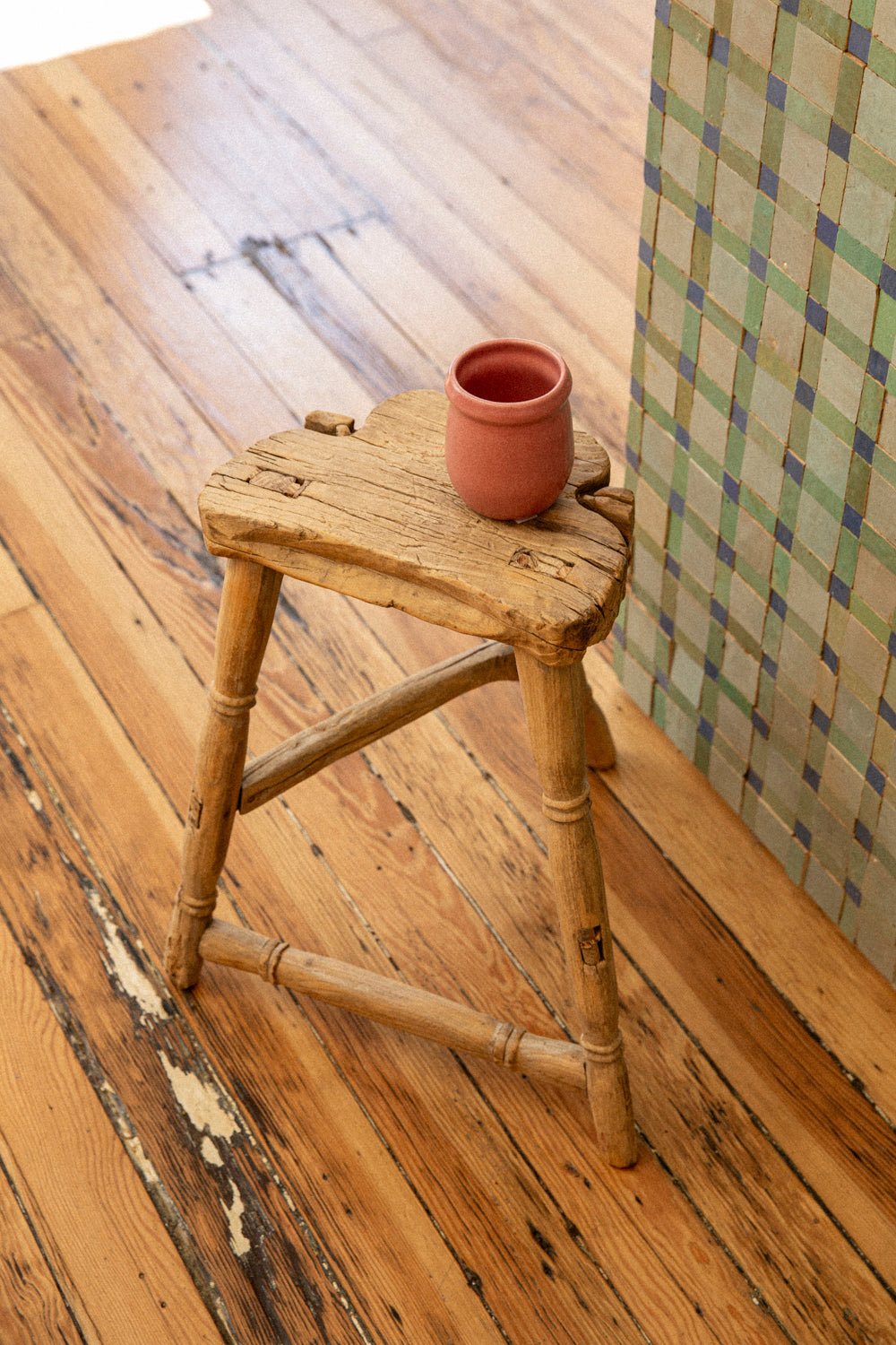 Antique Milking Stool - Half Moon