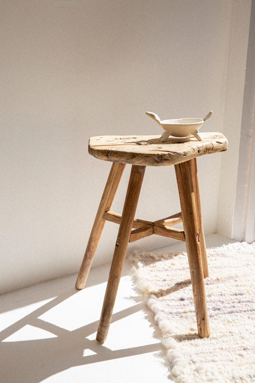 Antique Milking Stool - Half Moon