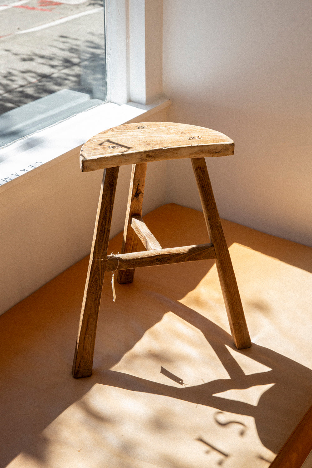 Antique Milking Stool - Half Moon