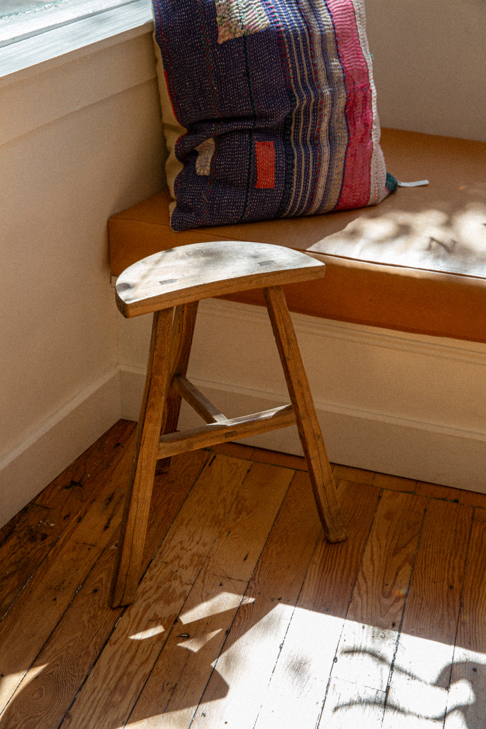 Antique Milking Stool - Half Moon