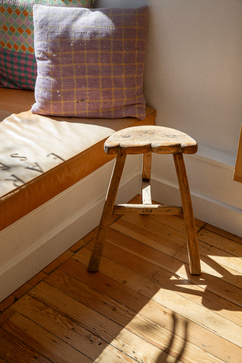 Antique Milking Stool - Half Moon