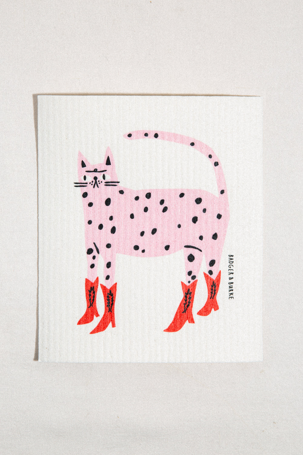 Pink Cowboy Kitty - Sponge Cloth