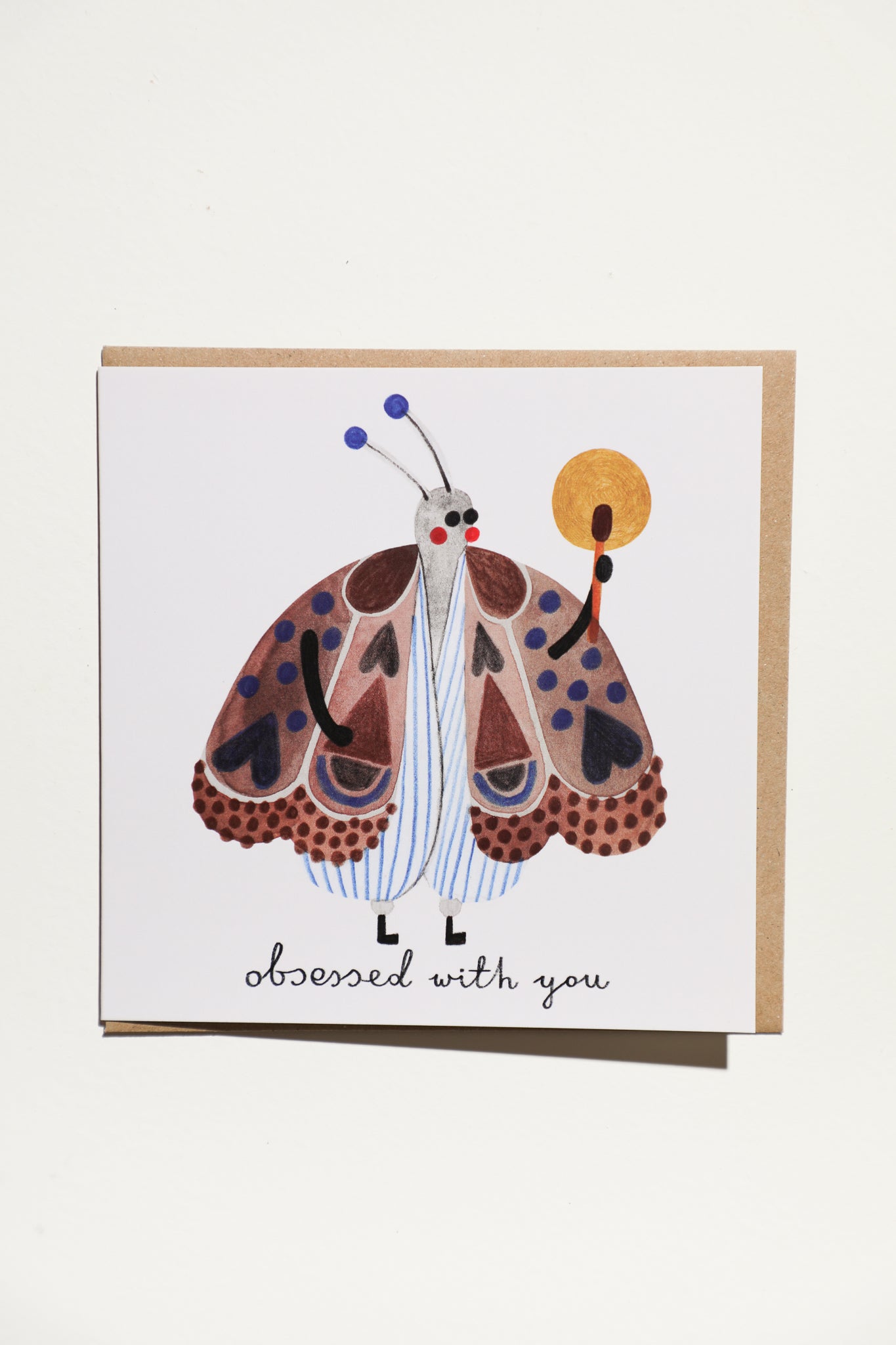 Obsessed Moth Greeting Card