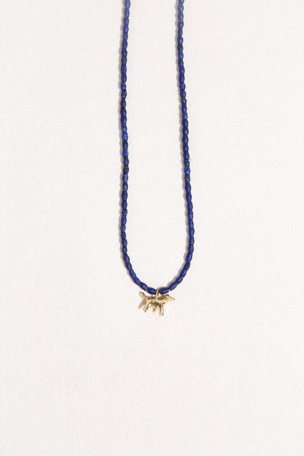 Bonnie Necklace - Solid 14K Gold & Lapis Beads