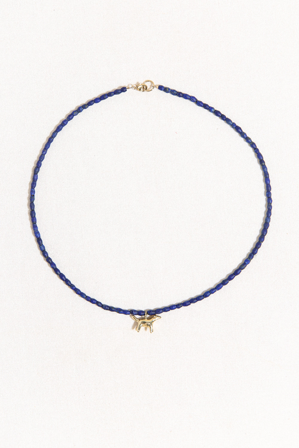 Bonnie Necklace - Solid 14K Gold & Lapis Beads