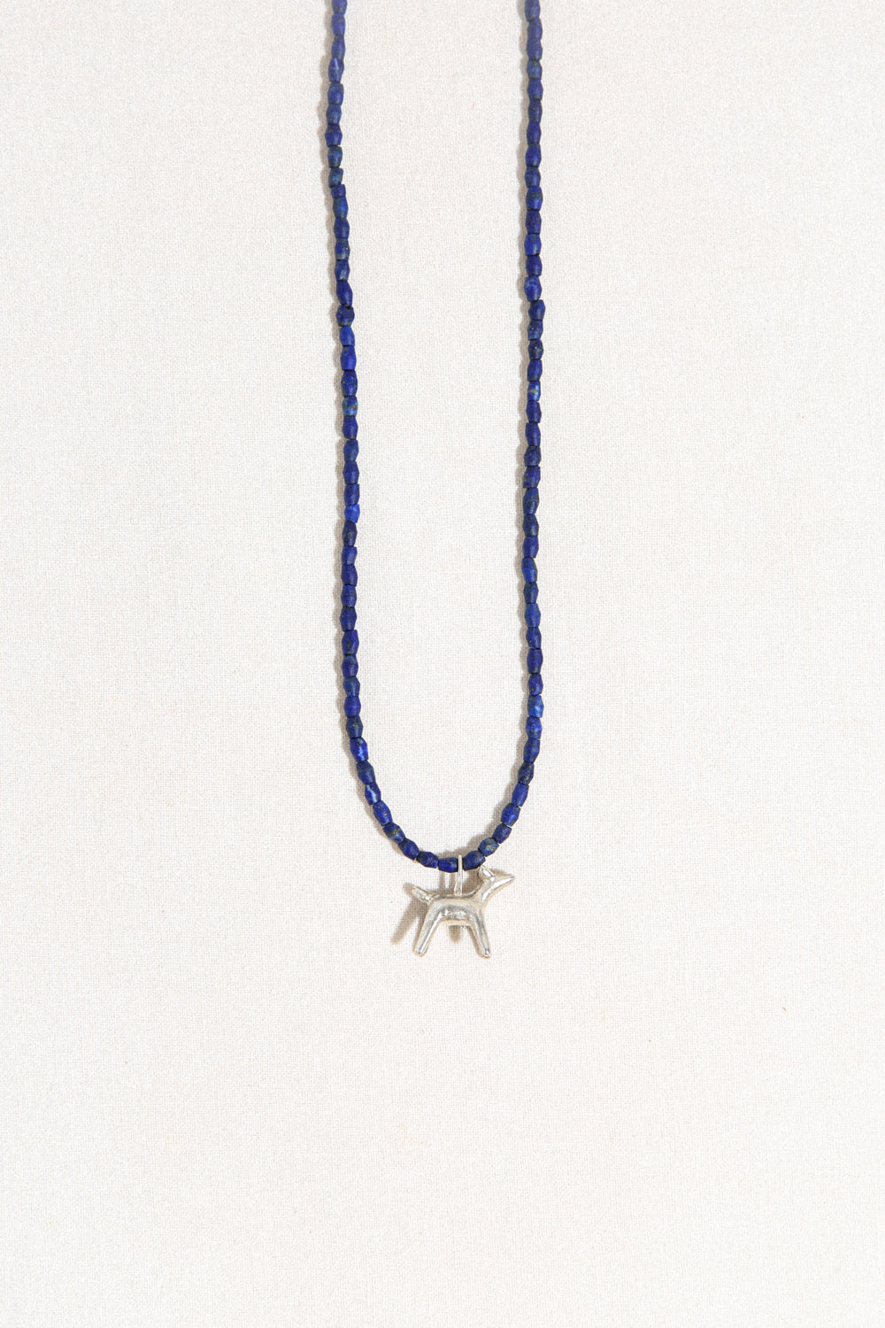 Beau Necklace - Sterling Silver & Lapis Beads
