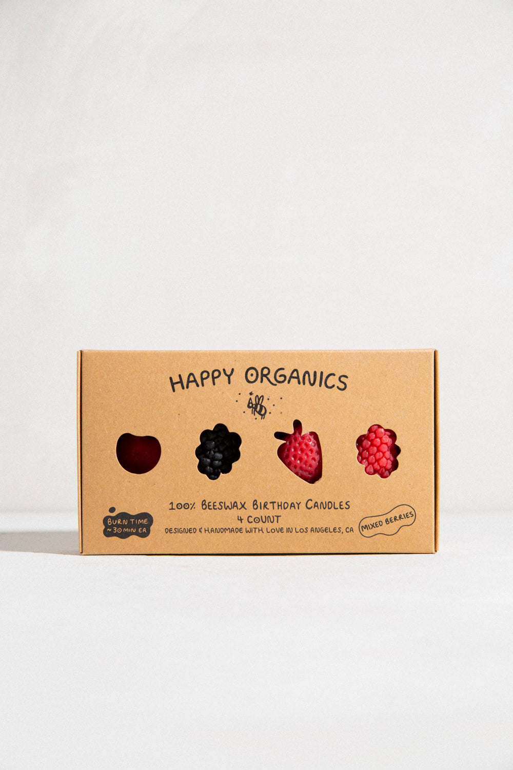 Mixed Berry Beeswax Birthday Candles