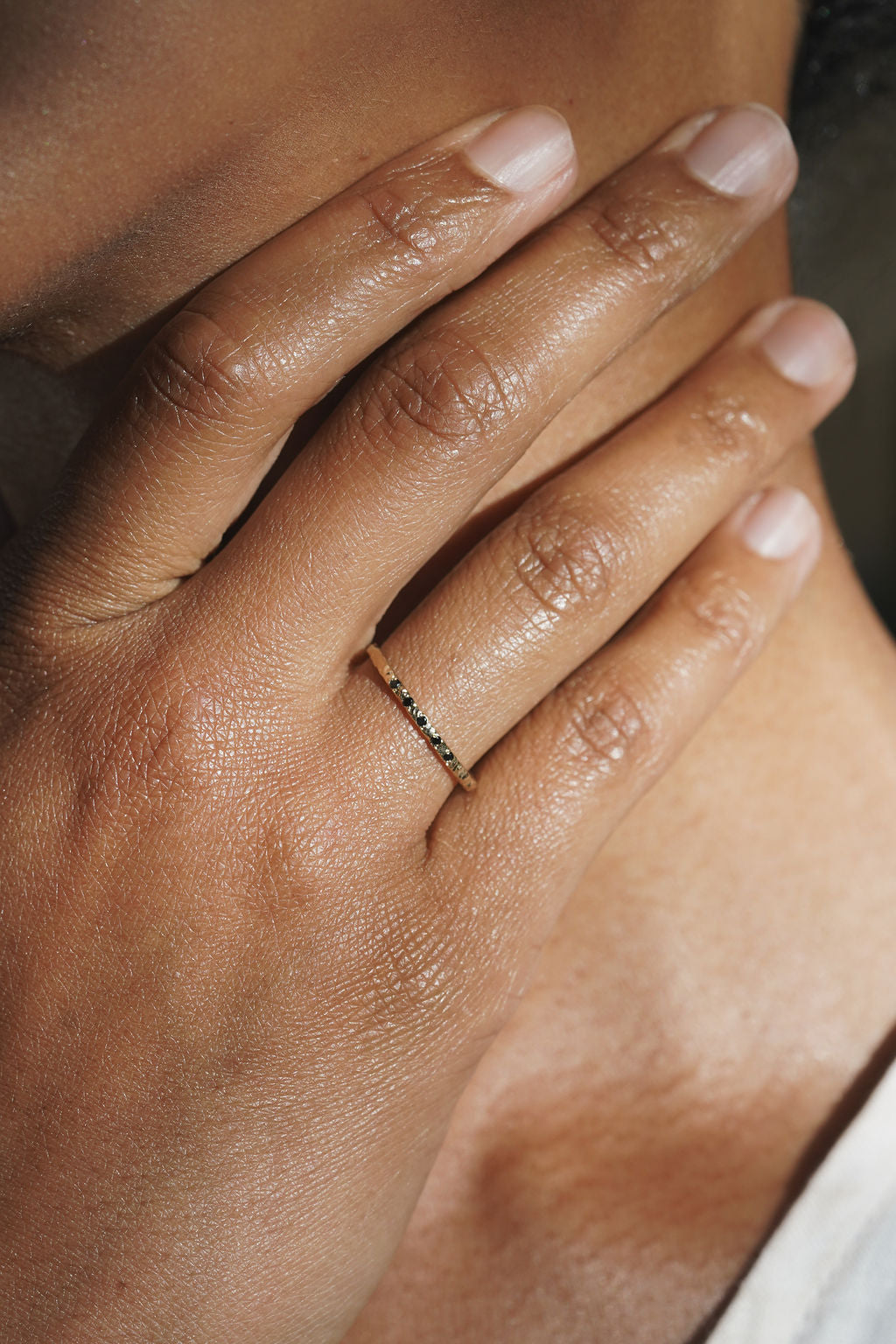 Textured Black Diamond Band
