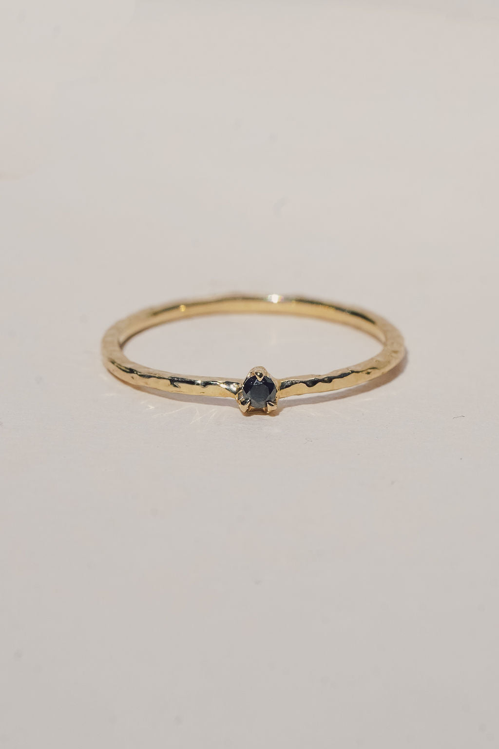 Dainty Black Diamond Ring