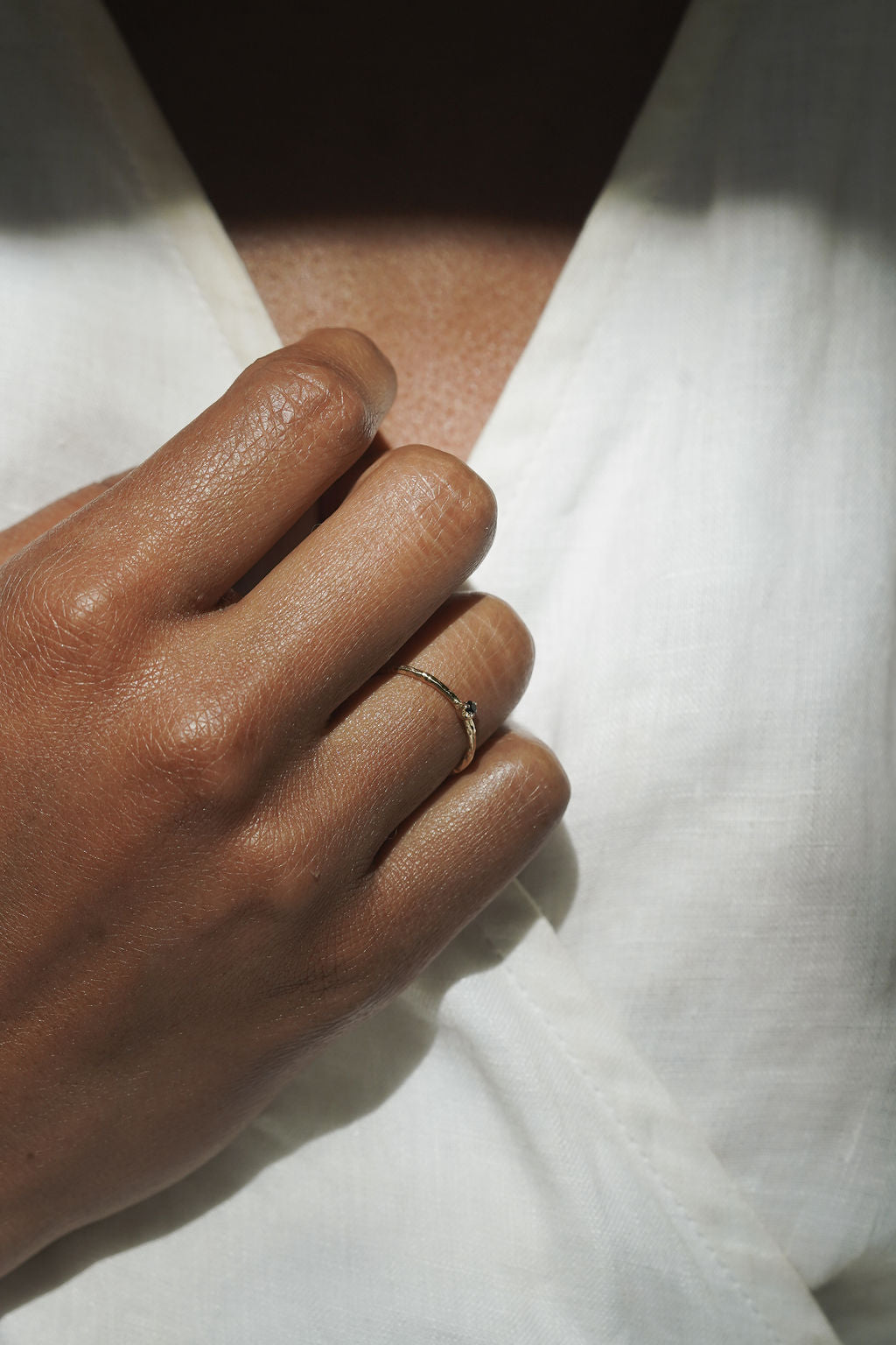 Dainty Black Diamond Ring