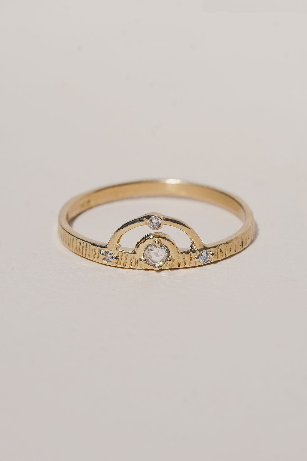 Moon and North Star Ring / 14K Gold