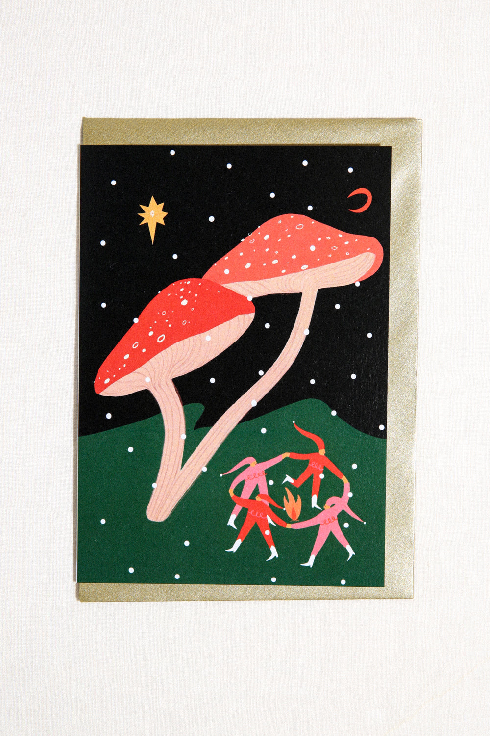 Mushroom Elves Greeting Card