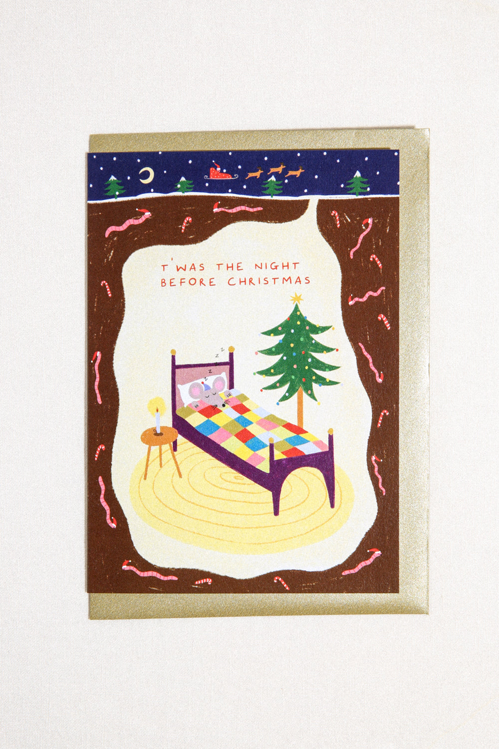 Night Before Christmas Mouse Greeting Card