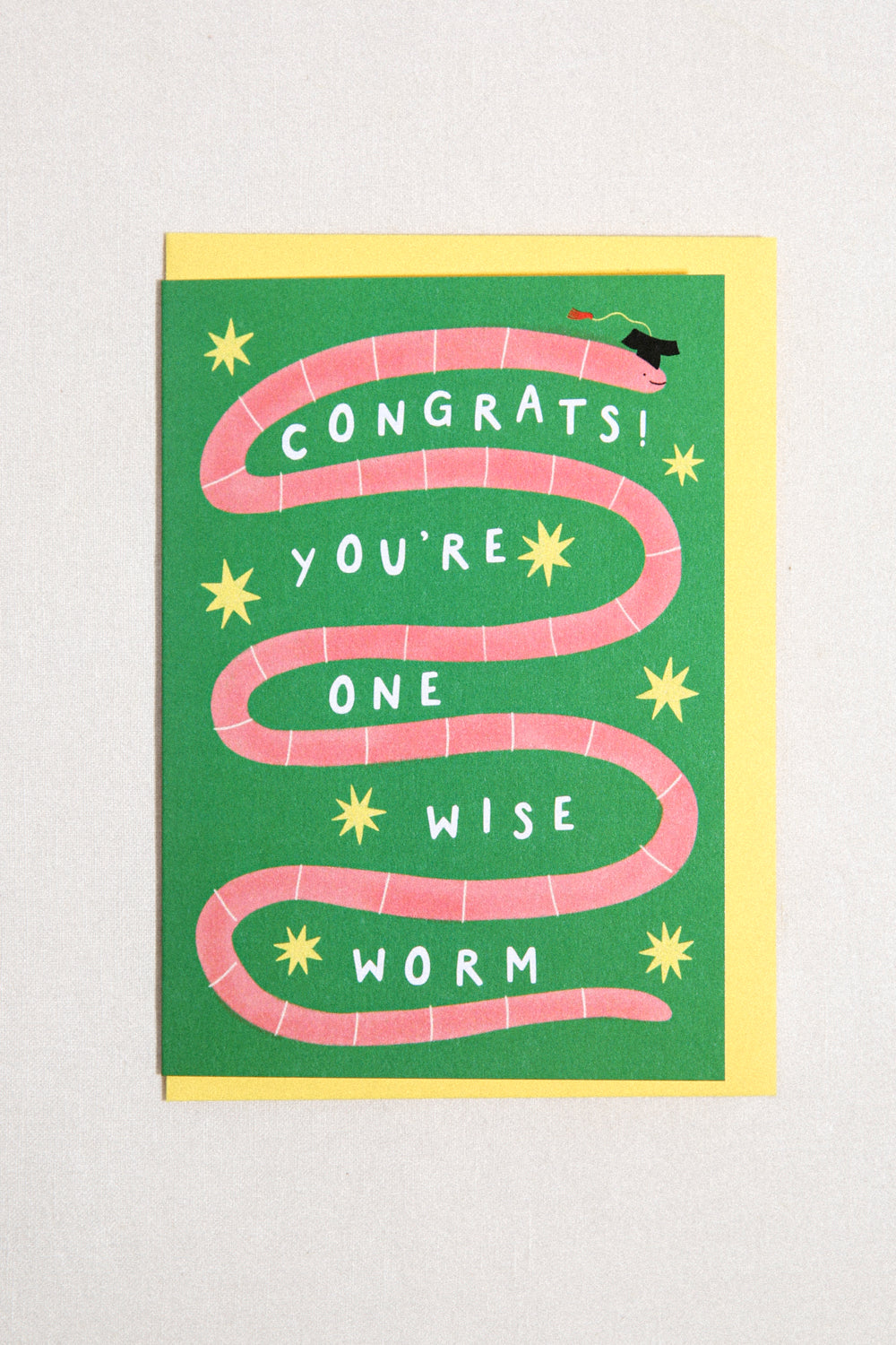 Wise Worm Graduation Greeting Card