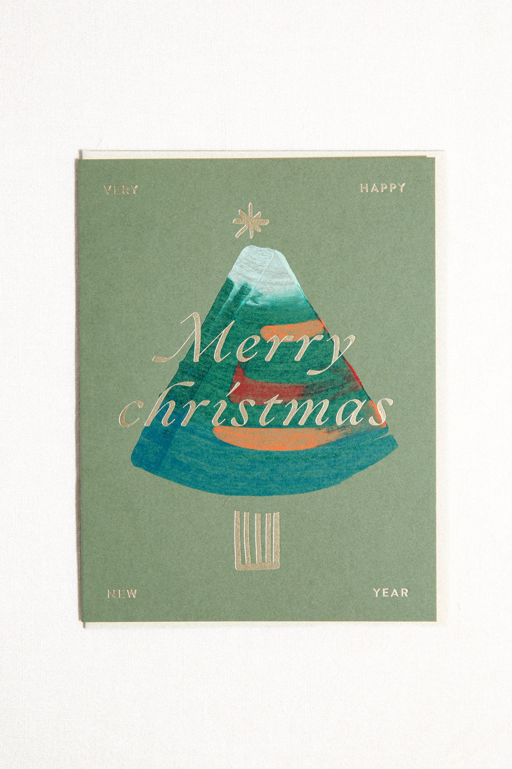 Merry Christmas Hand Painted Greeting Card