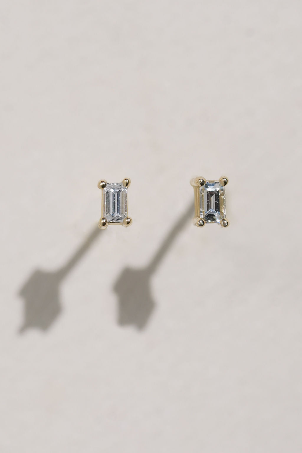 Teeny Baguette Diamond Studs