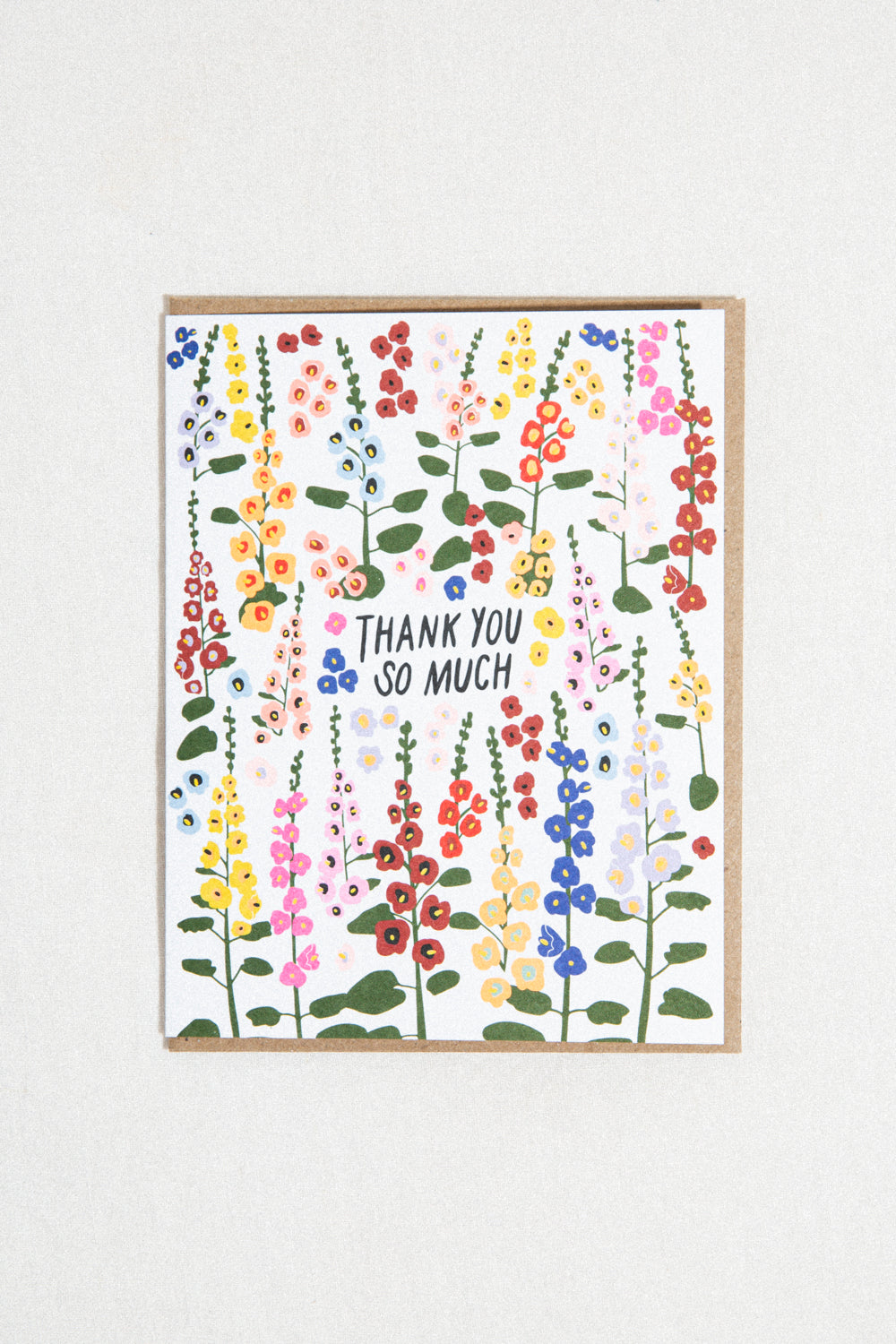 Thank You Hollyhocks Greeting Card