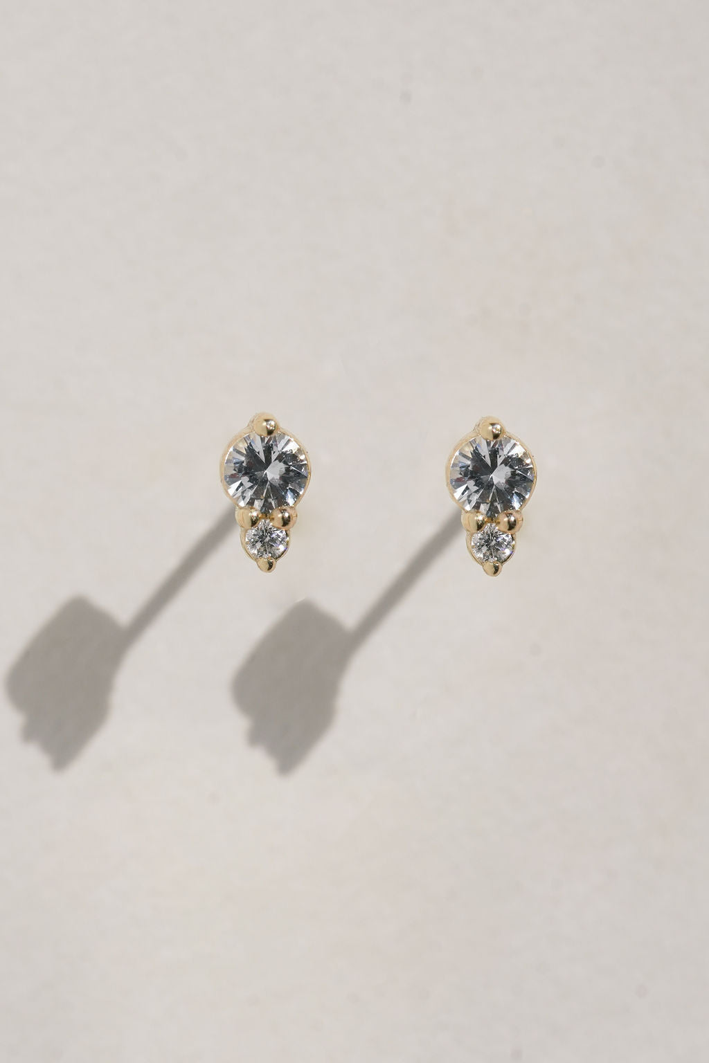 White Sapphire + Diamond Accent Studs