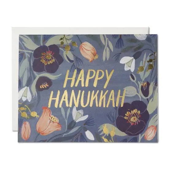 Hanukkah Flowers Greeting Card