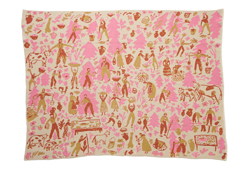 Swiss Fields Carnation Blanket