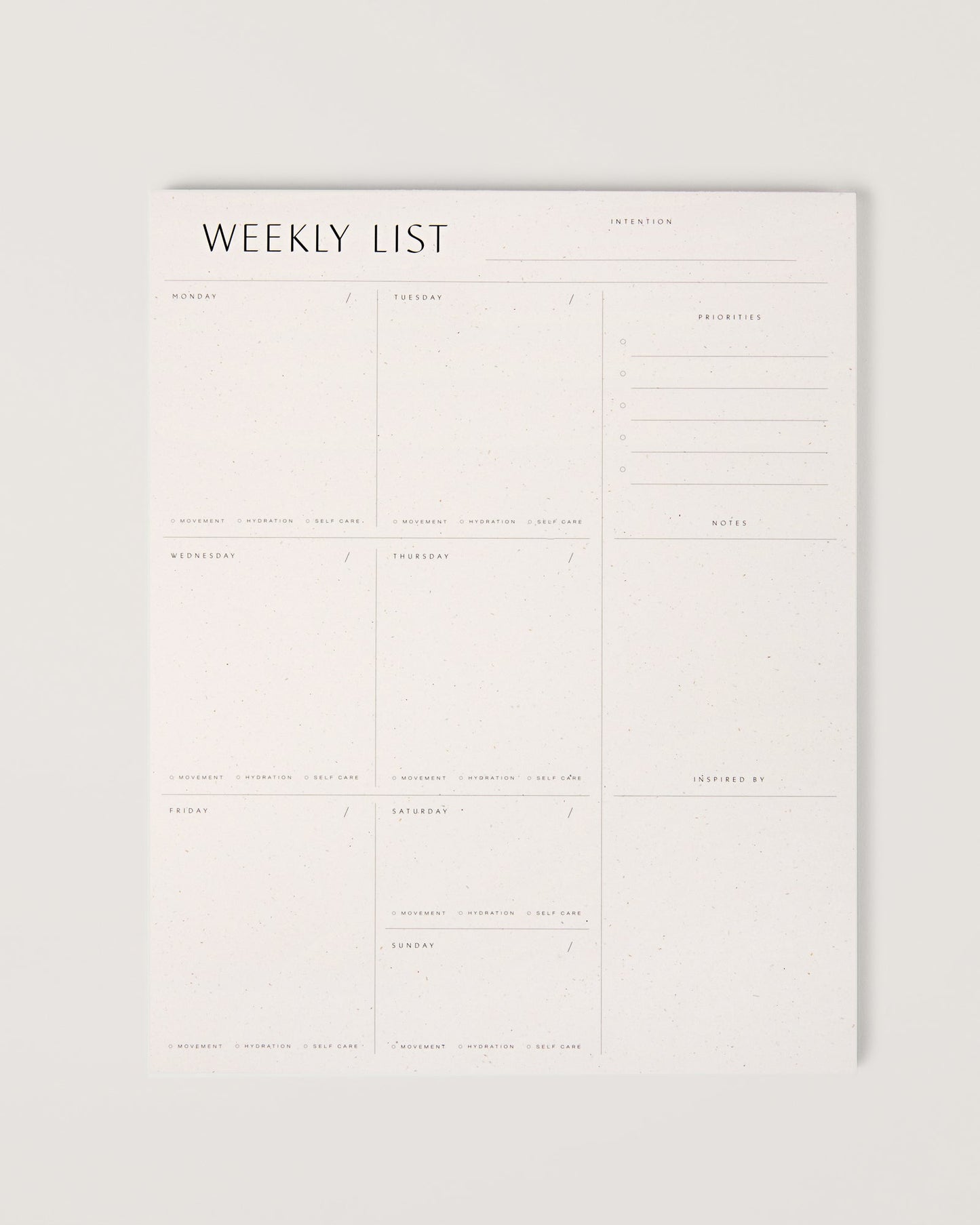 Weekly List Pad