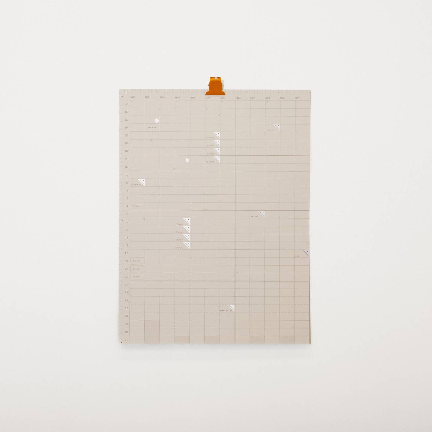 Open Dated Wall Calendar