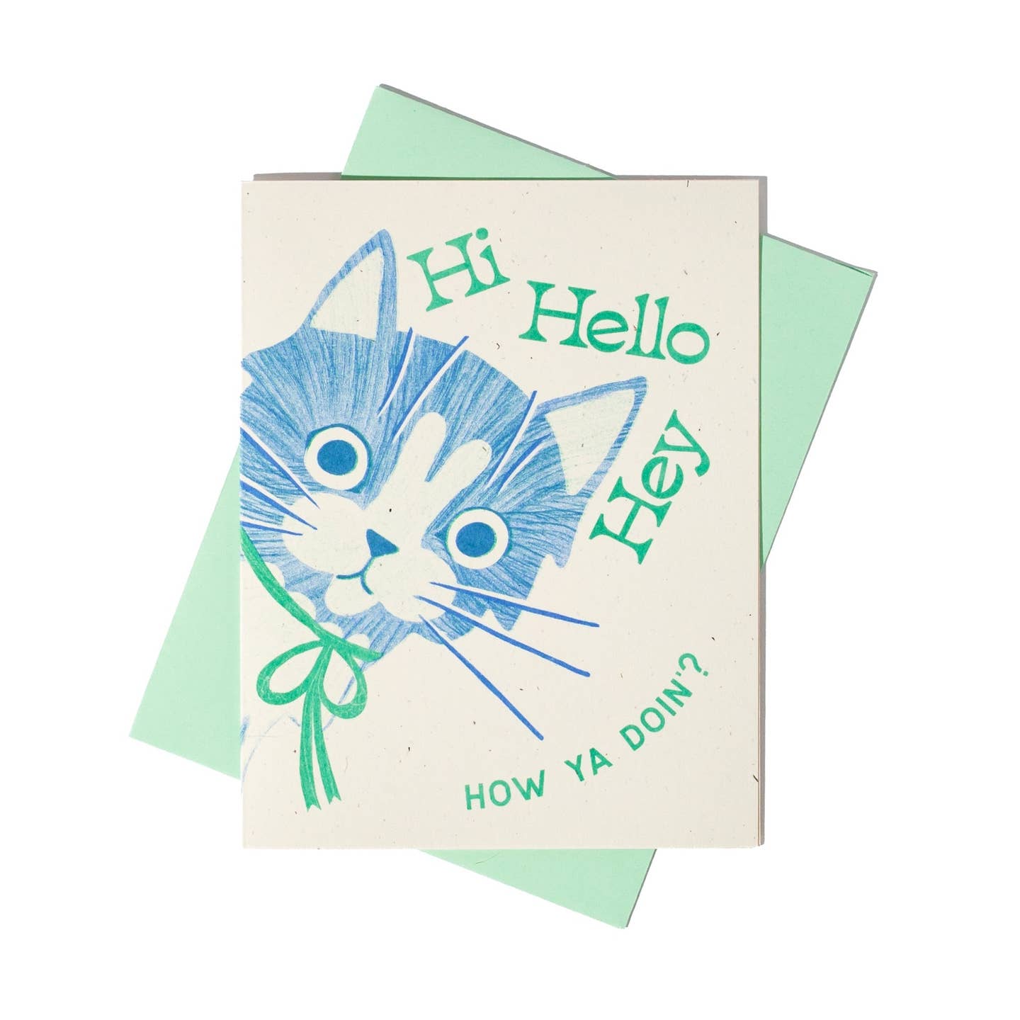 Hi Hello Hey Cat Greeting Card