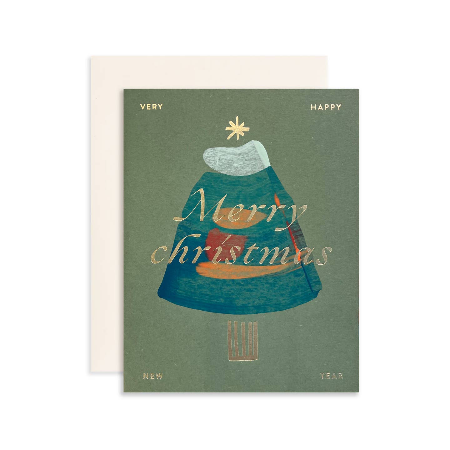 Merry Christmas Hand Painted Greeting Card