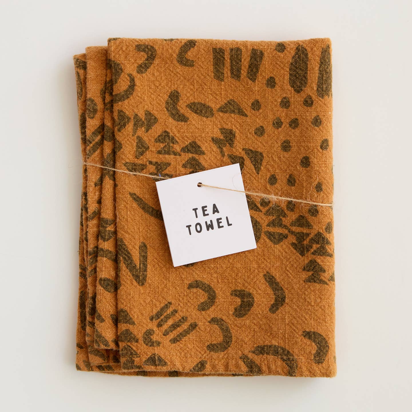 Dashes Tea Towel / Charcoal + Deep Gold