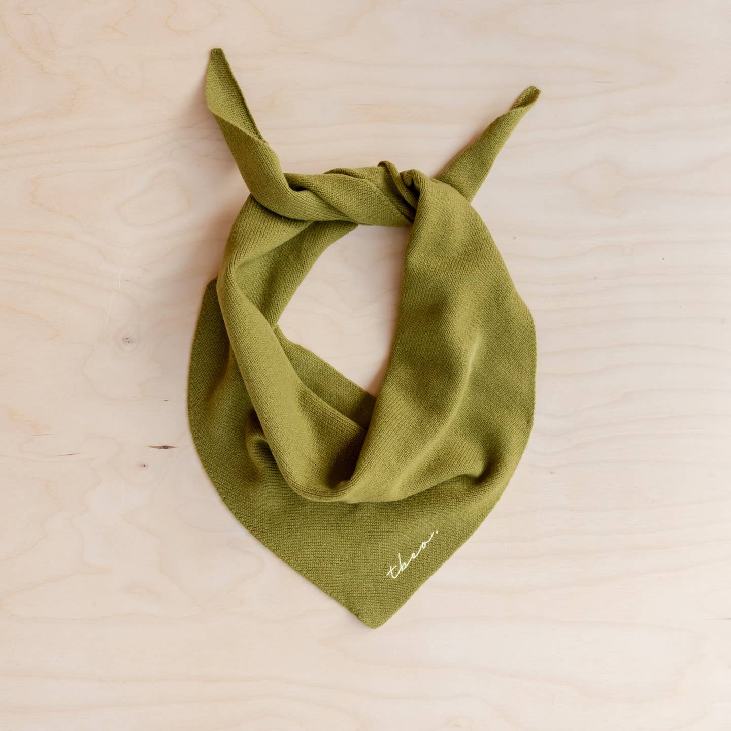 Merino Triangle Scarf in Olive
