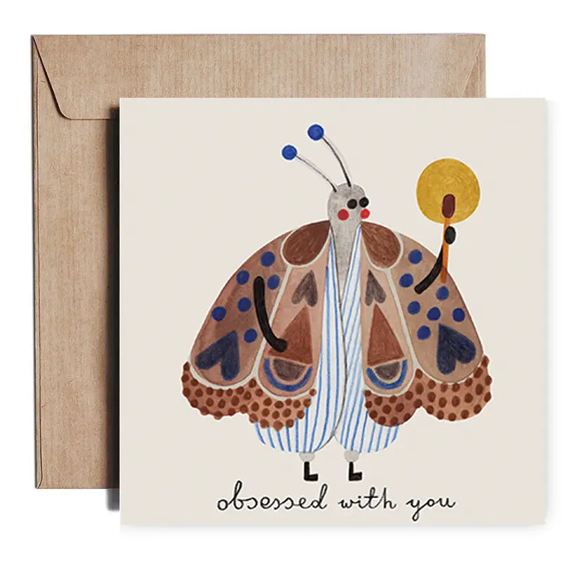 Obsessed Moth Greeting Card