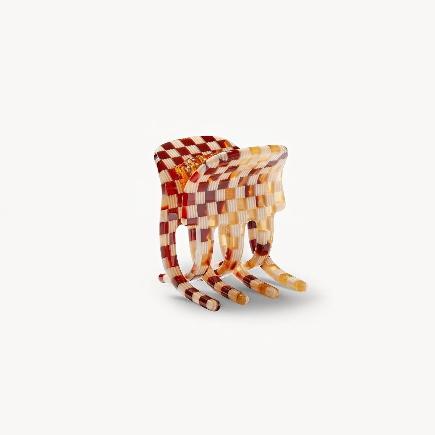 Checkered Tortoise Hair Clip