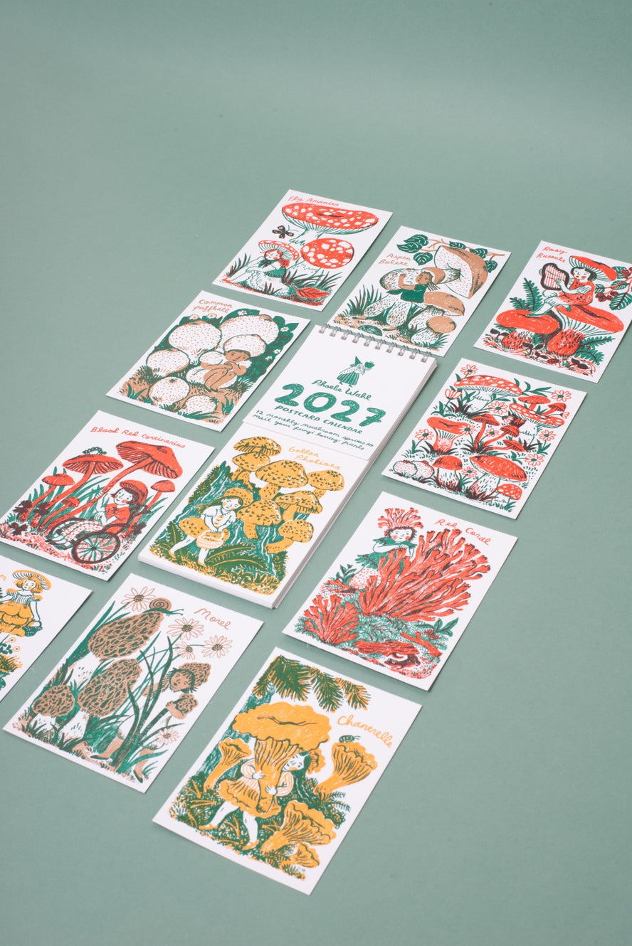 Gnomes & Mushrooms 2027 Postcard Calendar