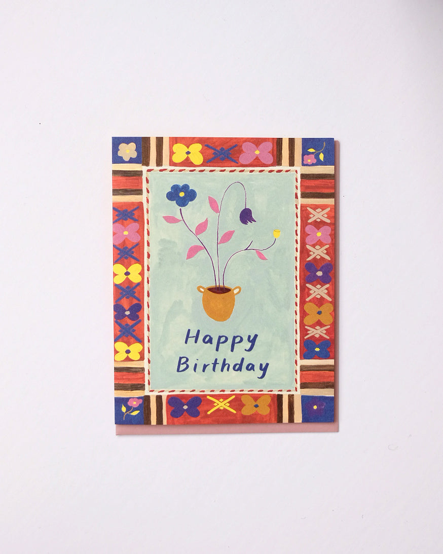 Flower Pot Birthday Greeting Card