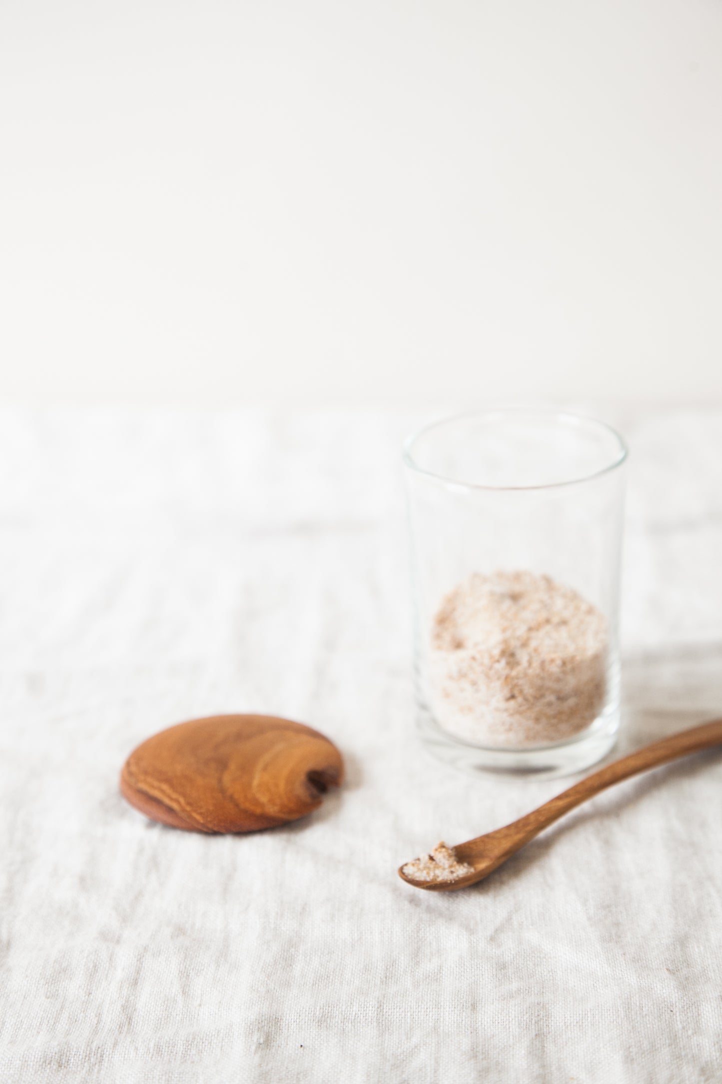 Glass + Teak Sugar Jar