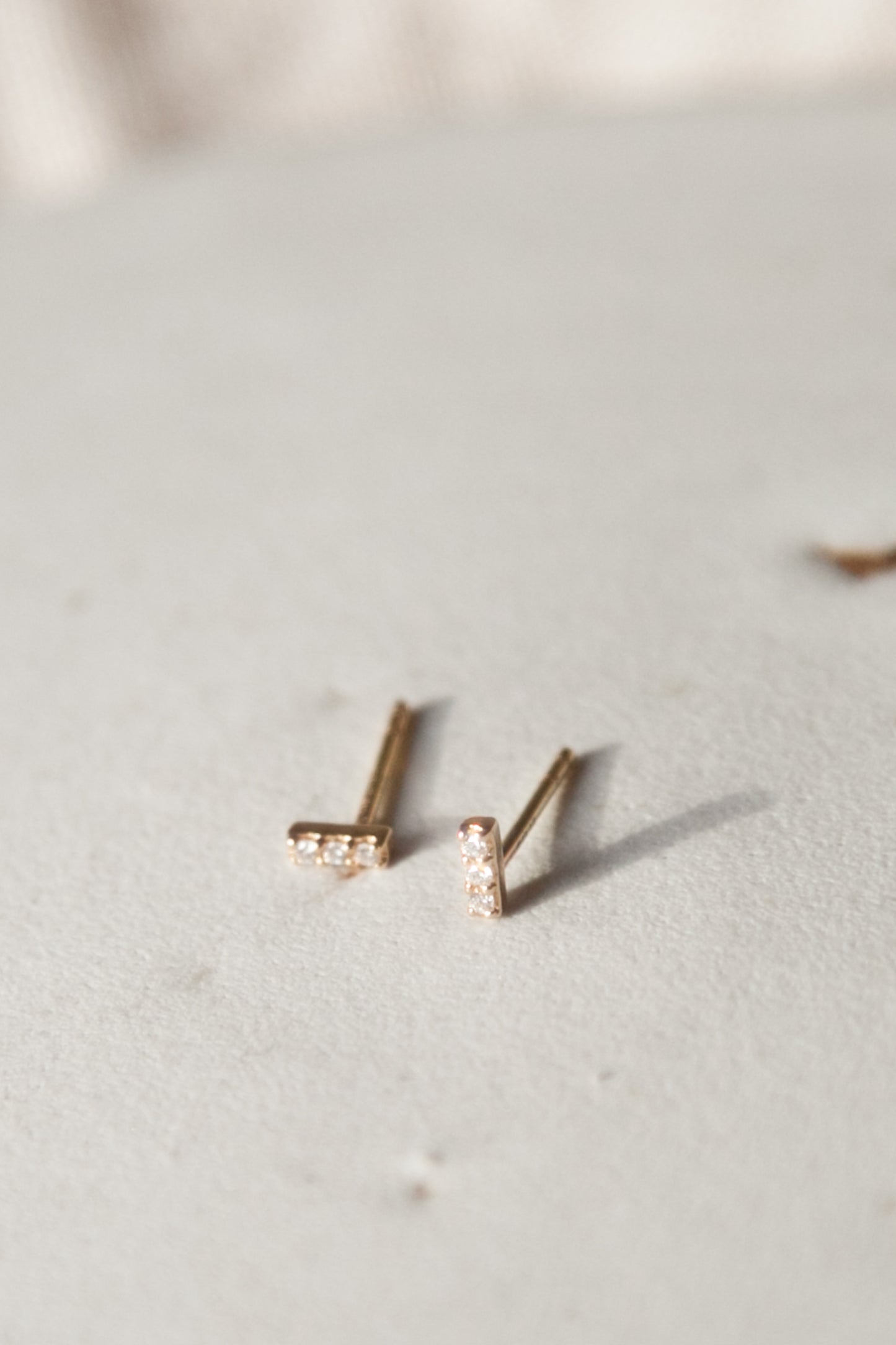 Champagne Diamond Bar Studs